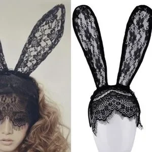 BLACK  SEXY LACE BUNNY EARS  HEADBAND VEIL *NWT* Bunny Lace Headband - Private Collection - Hunkemöller main image 4